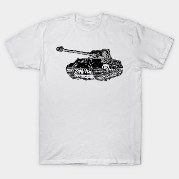 Tiger II German Heavy Tank WW2 Panzer Armored T-Shirt by F&L Design Co.